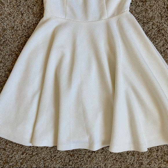 Lulu’s Gal About Town Open Back Skater Fit and Flare Dress White Mini Dress - Picture 3 of 16